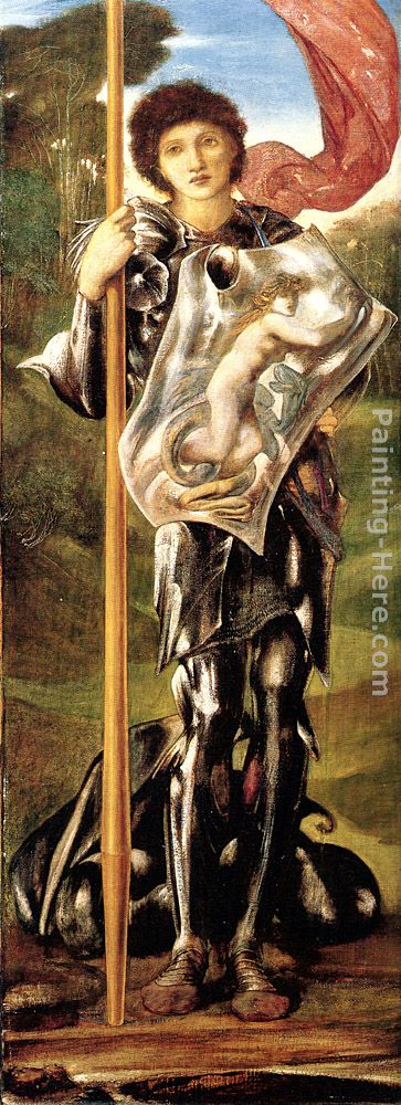 Saint George painting - Edward Burne-Jones Saint George art painting